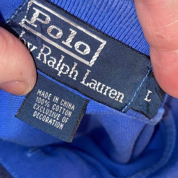 Vintage polo Ralph Lauren collared T-Shirt Logo size lrg K3 - Picture 5 of 5